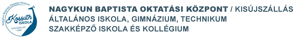 Nagykun Baptista Oktatási Központ Általános Iskola, Gimnázium, Technikum, Szakképző Iskola és Kollégium logo
